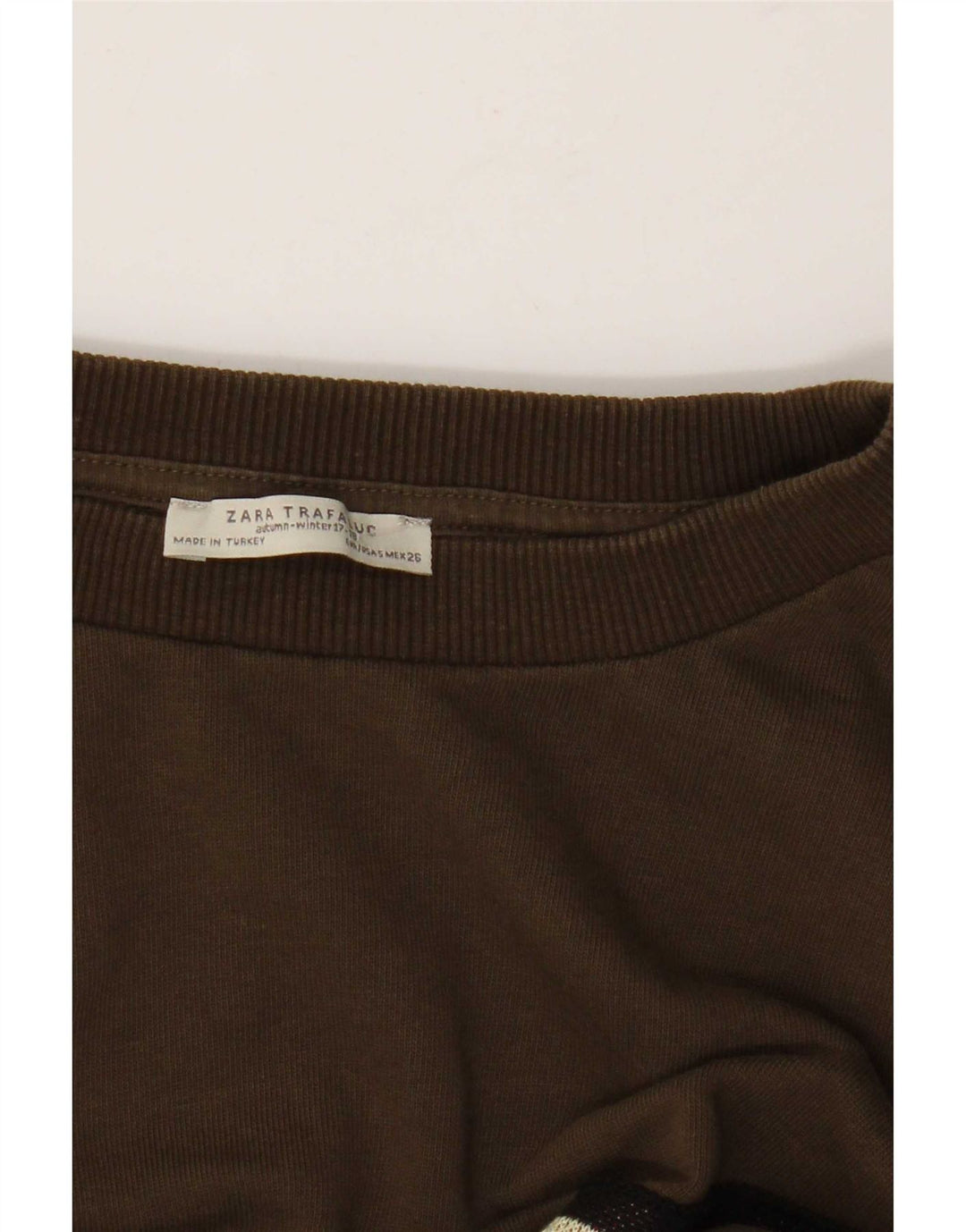 Zara Damen-Sweatshirt in Übergröße, Gr. 10, Größe S, Khaki, geometrisch
