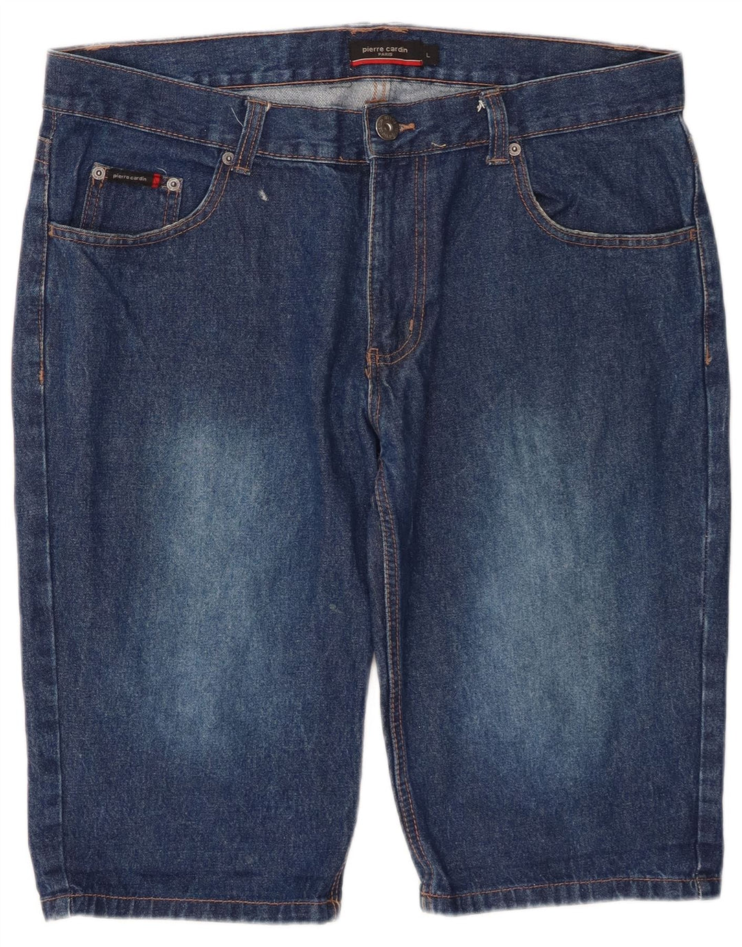 Pierre Cardin Herren-Jeansshorts, Größe L, W36, blaue Baumwolle