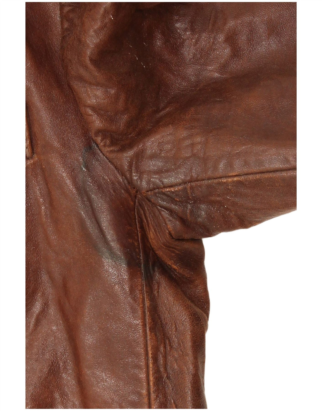 Vintage Herren 2 Knopf Leder Blazer Jacke IT 44 XS Braunes Leder