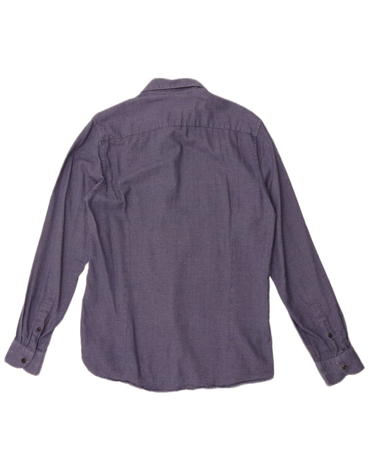 Ted Baker Herrenhemd Größe 3 Mittelblaue Baumwolle