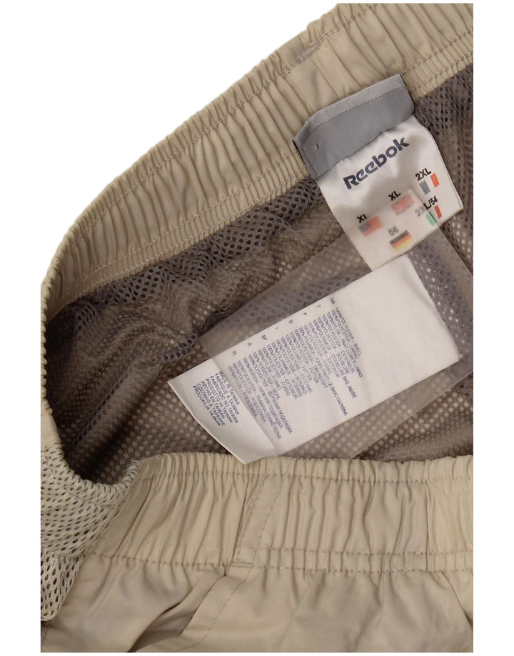 Reebok Mens Tracksuit Trousers XL Beige Polyester