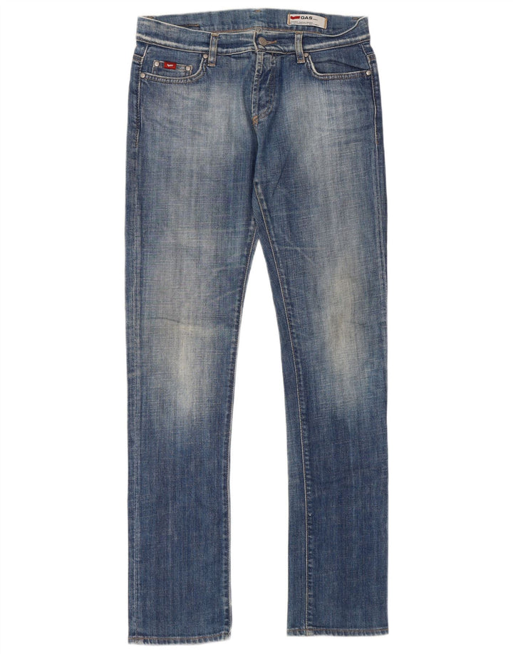 Gas Damen Slim Jeans W31 L34 Blaue Baumwolle