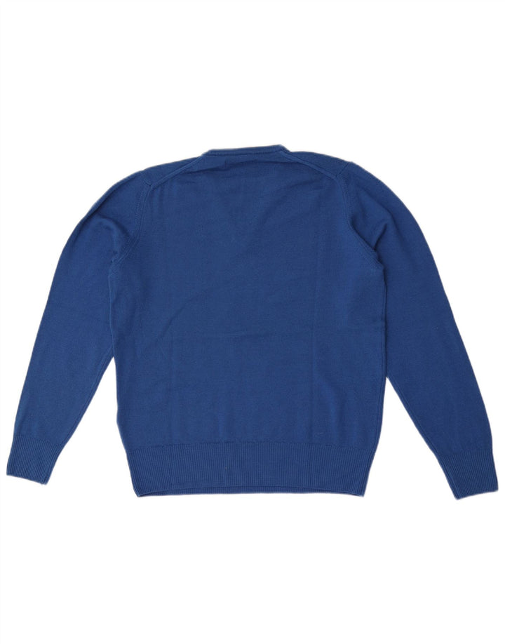 Zara Herren Pullover mit V-Ausschnitt Mittelblau