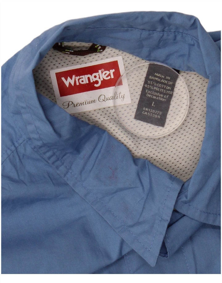 Wrangler Herrenhemd, groß, aus blauer Baumwolle
