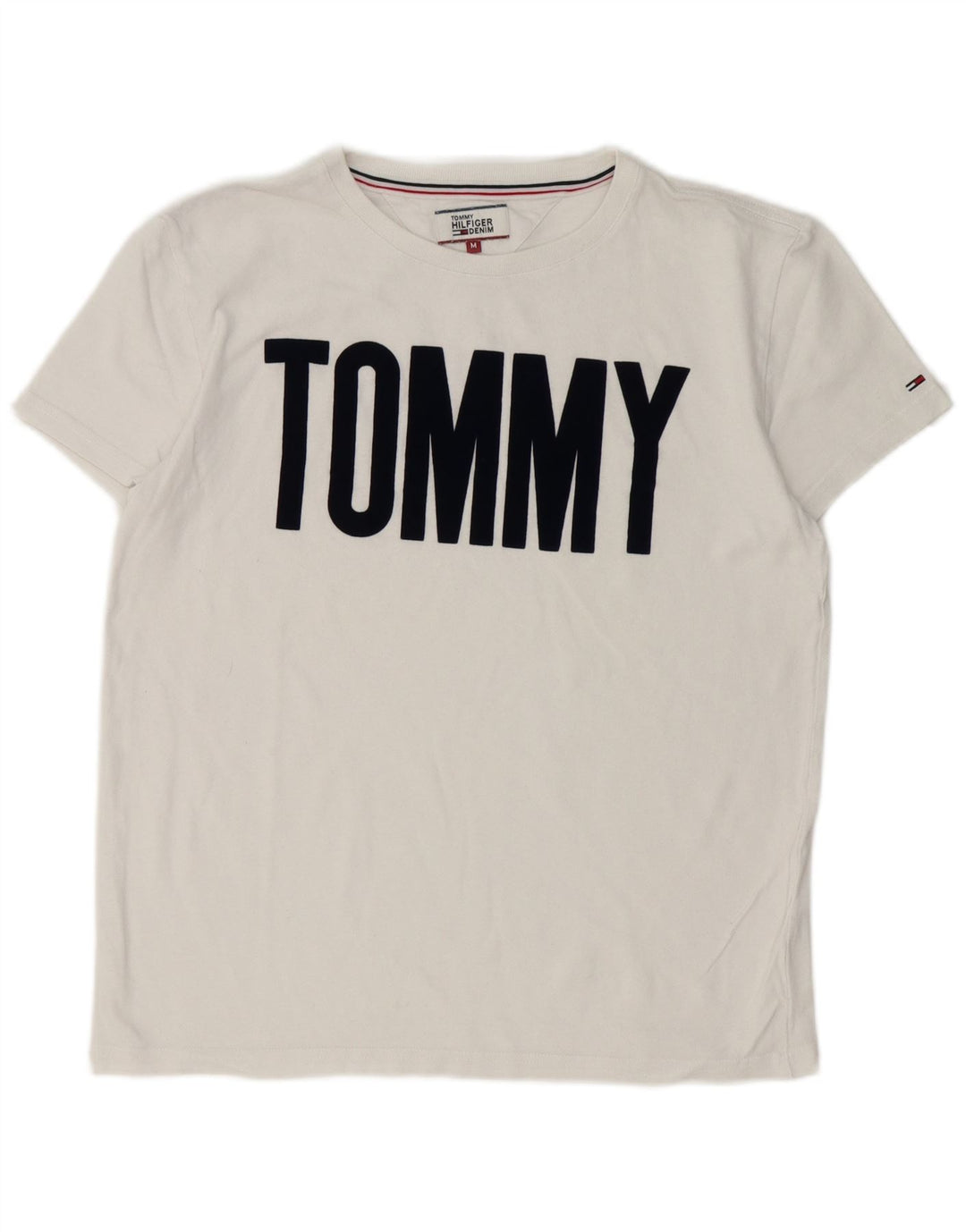 Tommy Hilfiger Herren T-Shirt mit Grafik, Mittelweiß