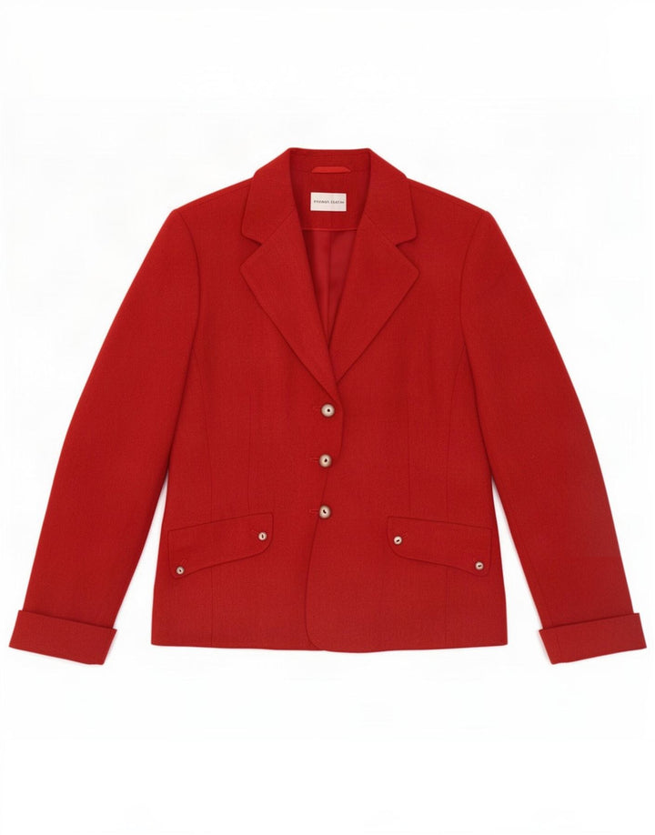 Frank Eden Damen-Blazerjacke mit 3 Knöpfen, UK 14, Größe L, Rot, Polyester