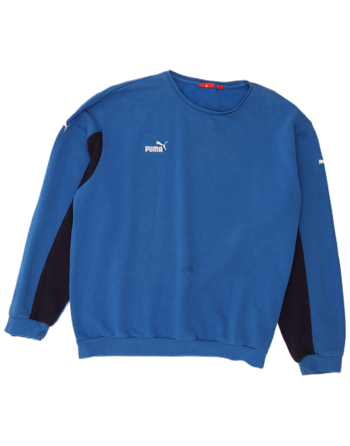 Puma Herren Sweatshirt Pullover 2XL Blau Colourblock Baumwolle
