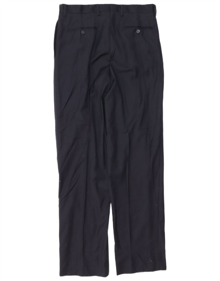 CALVIN KLEIN Mens Pegged Suit Trousers W32 L33 Navy Blue Wool