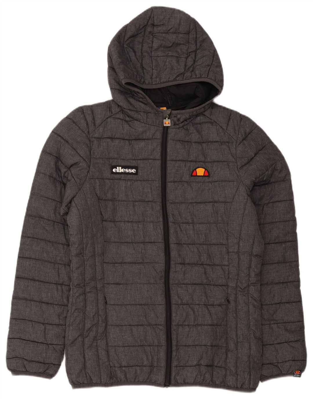 Ellesse Womens Hooded Wattierte Jacke UK 14 Mittelgrau Polyamid Sport
