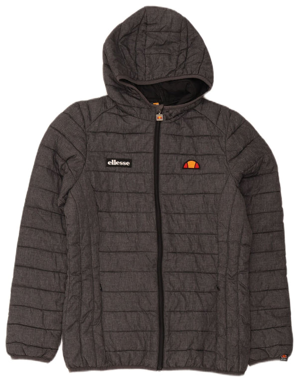 Ellesse Womens Hooded Wattierte Jacke UK 14 Mittelgrau Polyamid Sport