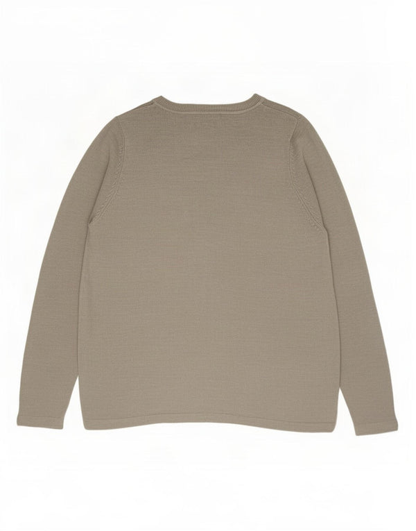 Zara Damen-Pullover mit U-Boot-Ausschnitt, Gr. 16, großes graues Acryl