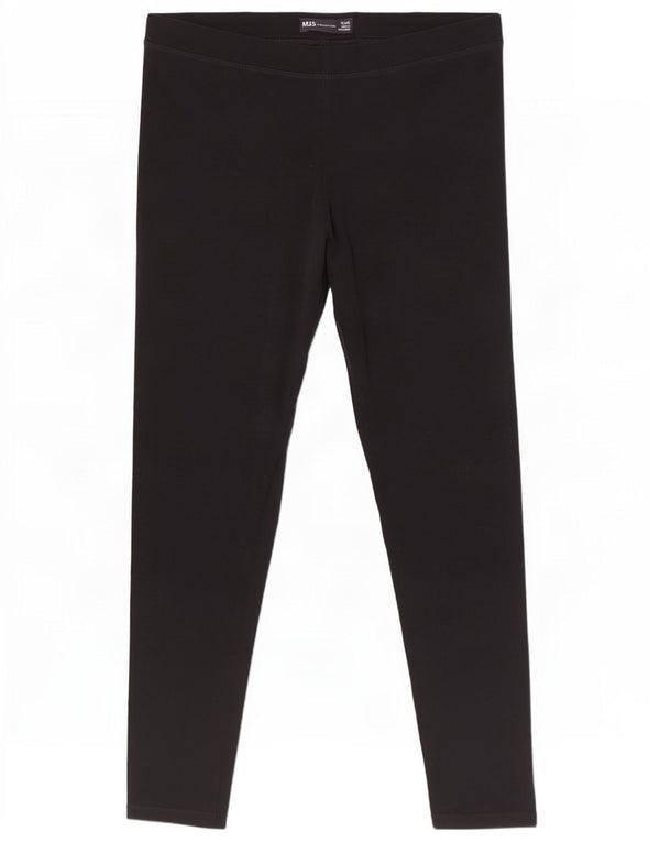 Marks & Spencer Damen Leggings UK 12 Mittelschwarze Baumwolle