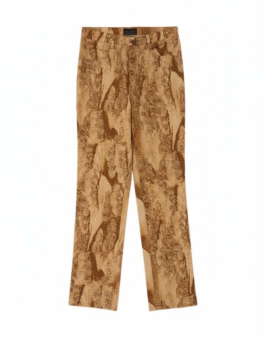 Trussardi Damen-Freizeithose mit abstraktem Muster, gerade, W32, L33, Beige