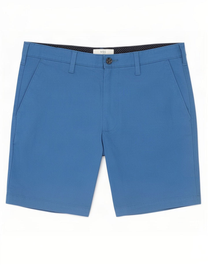 Marks & Spencer Herren Chinoshorts W32 mittelblaue Baumwolle