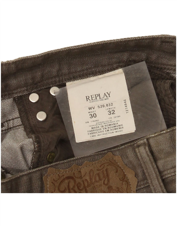 Replay Damen Skinny Jeans W30 L32 Graue Baumwolle