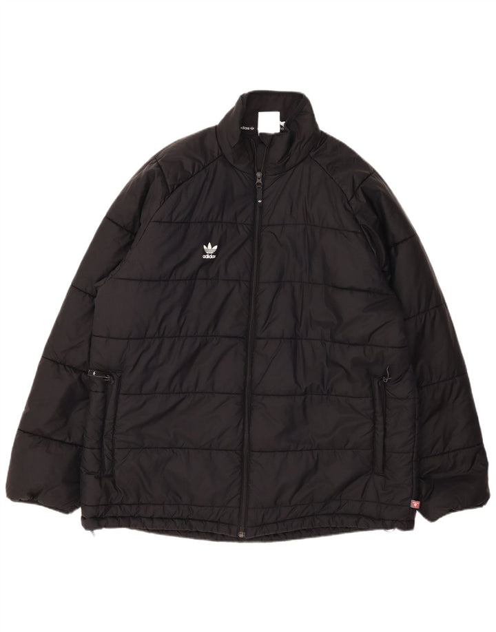 ADIDAS Herren gepolsterte Jacke UK 42 XL Schwarz Nylon