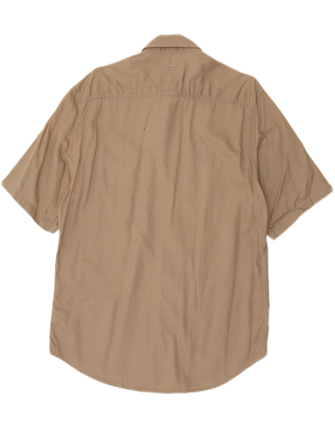 Armani Jeans Herren Kurzarmhemd Mittelbeige Baumwolle