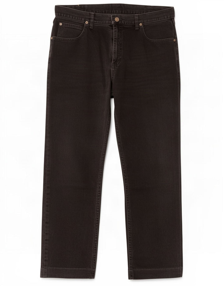 Lee Herren Straight Jeans W36 L28 Schwarze Baumwolle