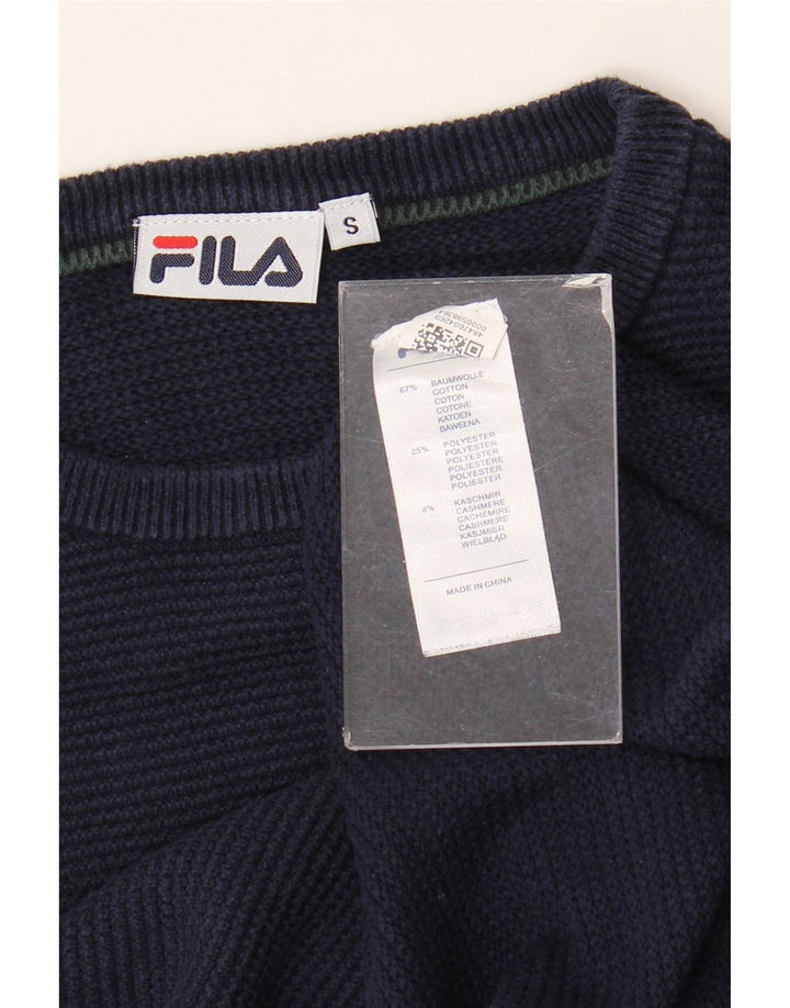 FILA Herren-Pullover mit Rundhalsausschnitt, Größe S, marineblaue Baumwolle