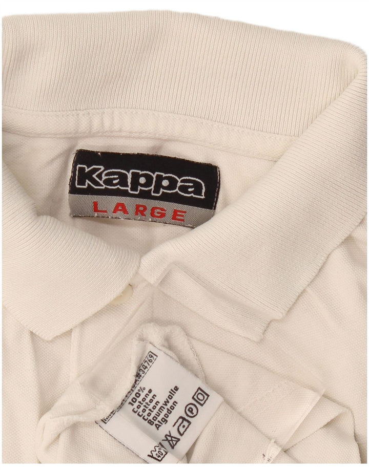 Kappa Herren-Poloshirt, groß, weiße Baumwolle