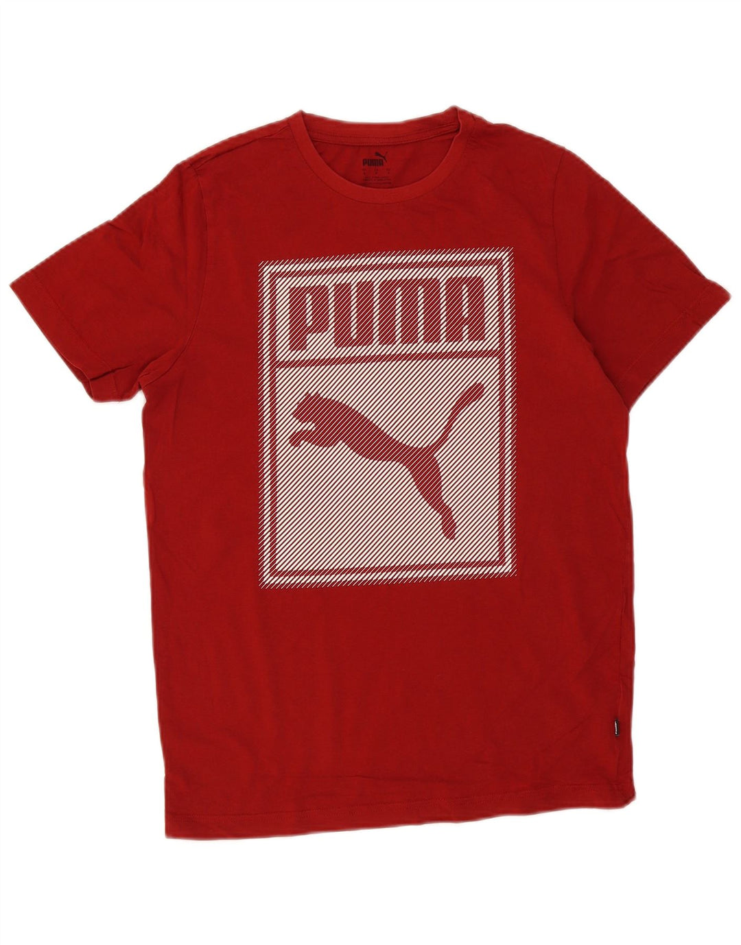 Puma Herren Grafik T-Shirt Top Small Rot Baumwolle