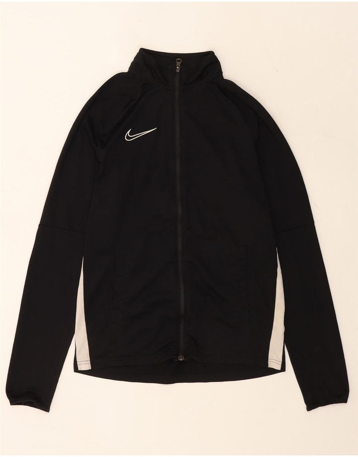 Nike Herren-Dri-Fit-Trainingsanzug-Top-Jacke, mittelschwarzes Farbblock-Polyester