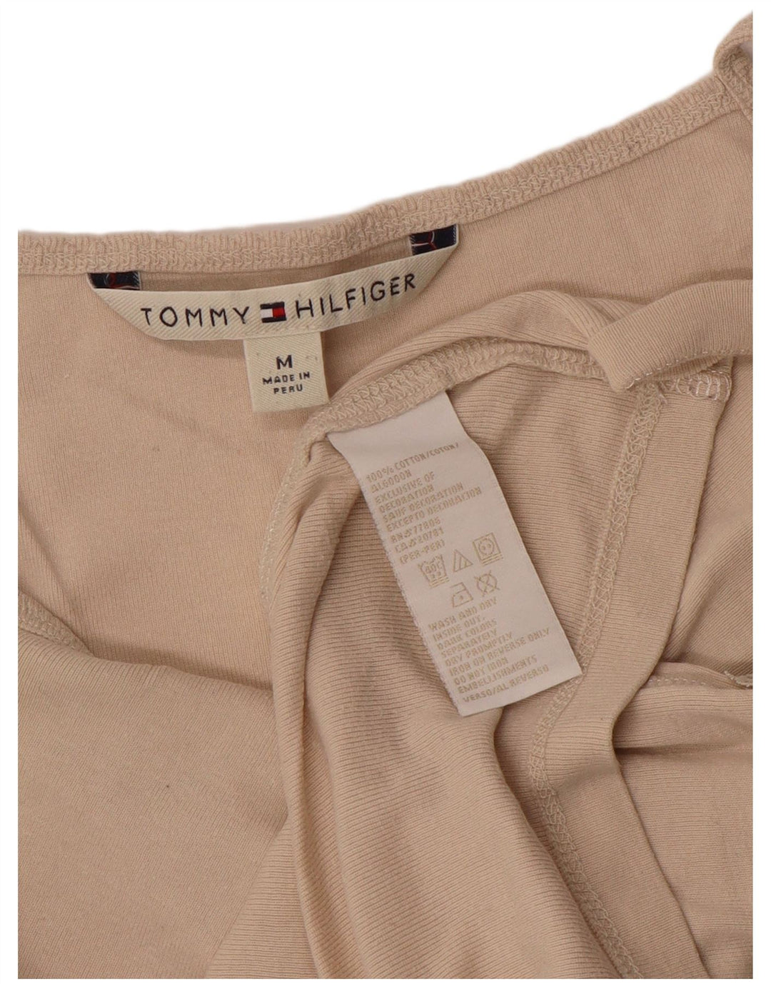 Tommy Hilfiger Damen Cami Top UK 12 Mittelbeige Baumwolle