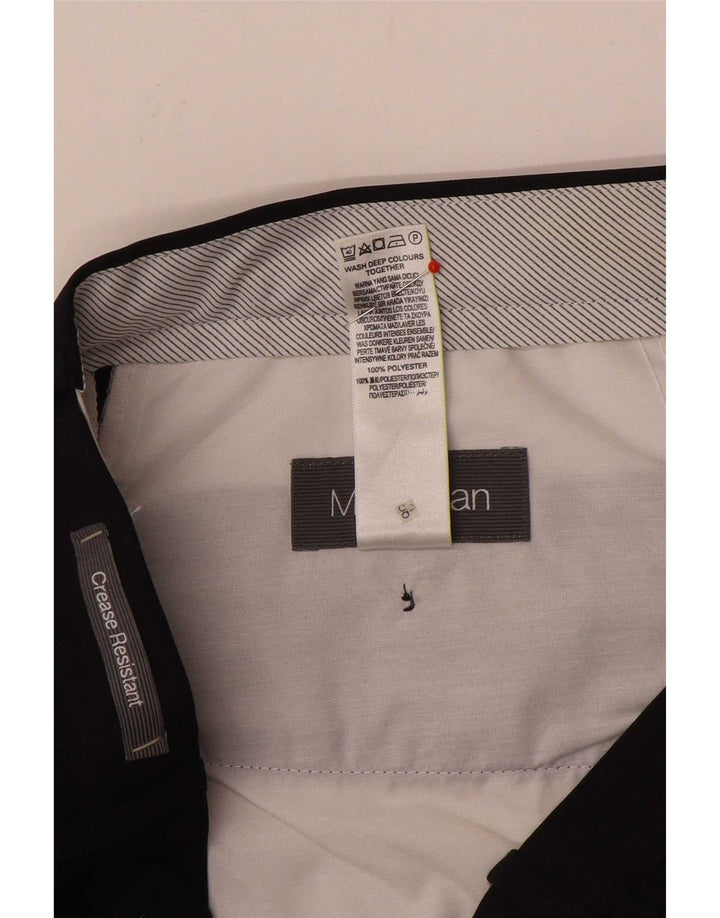 Gerade Herren-Anzughose von Marks & Spencer, W34, L31, marineblaues Polyester