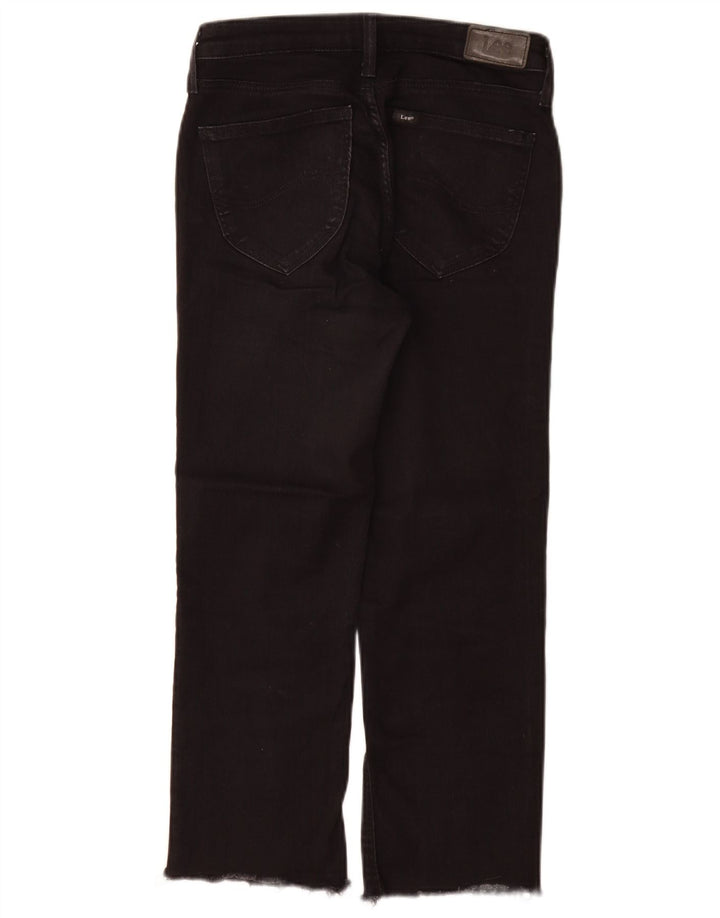Lee Damen Marion Straight Jeans W27 L25 Schwarze Baumwolle