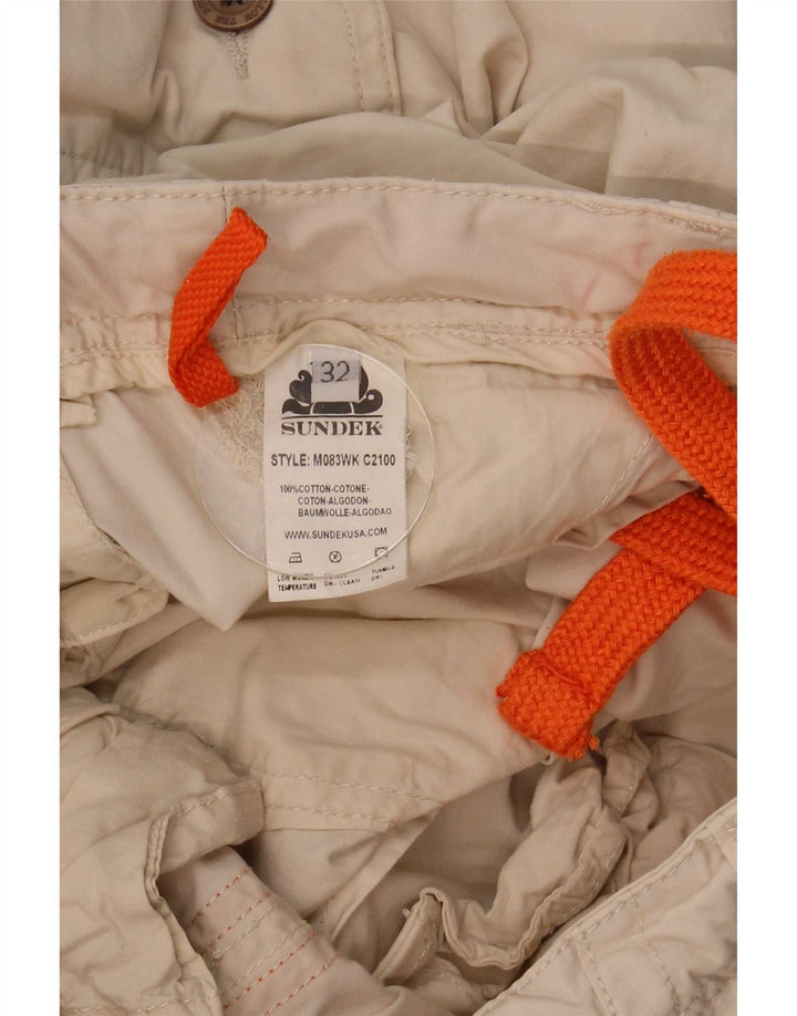 Sundek Herren Cargo-Shorts W32 Mittelweiße Baumwolle