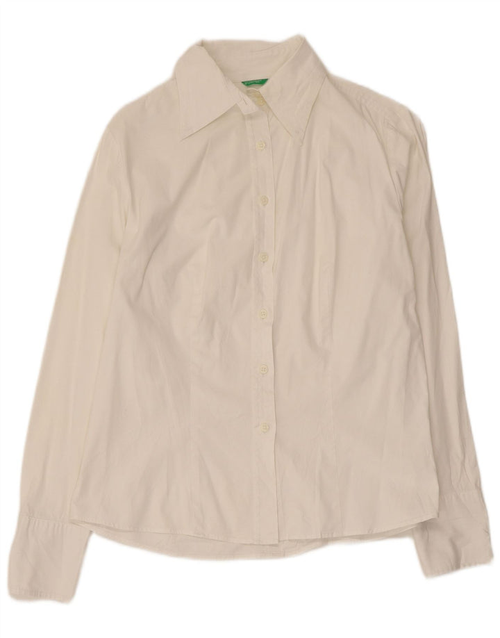 Benetton Damenhemd UK 14 Large Weiß