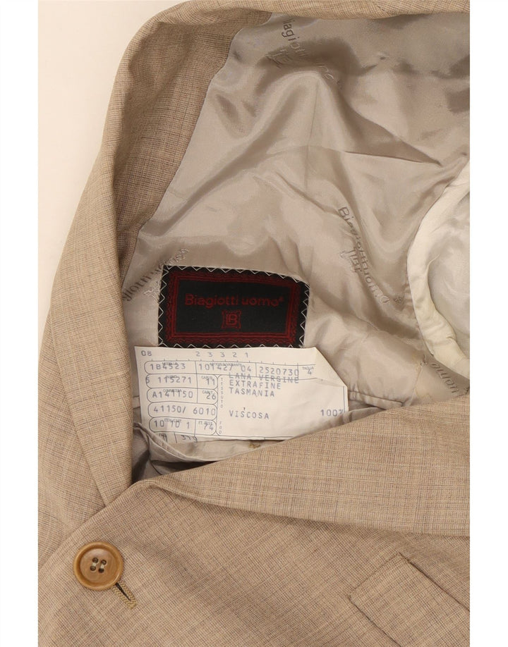 Biagiotti Herren-Blazer mit 3 Knöpfen IT 48 Mittelbeige Schurwolle