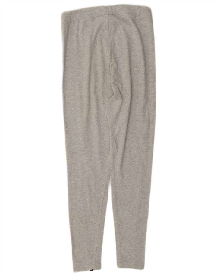 Adidas Damen Graphic Leggings UK 12 Mittelgraue Colourblock-Baumwolle