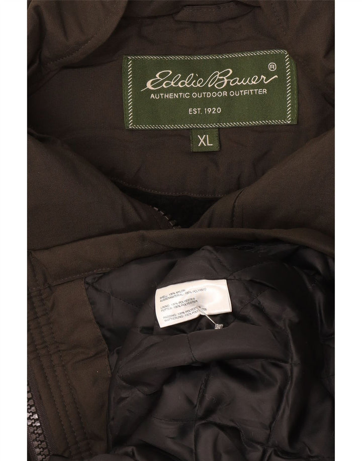 EDDIE BAUER Herren Wattierte Jacke UK 42 XL Graues Nylon