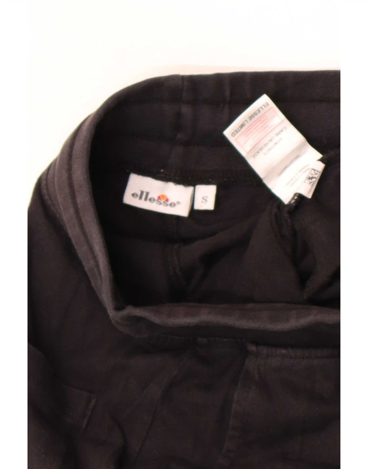 Ellesse Womens Graphic Trainingshose UK 8 Small Schwarz Baumwolle