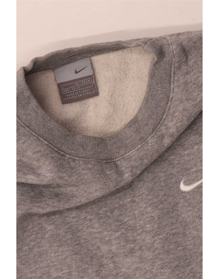Nike Sweatshirt-Pullover für Jungen, 12–13 Jahre, groß, grau gefleckte Baumwolle
