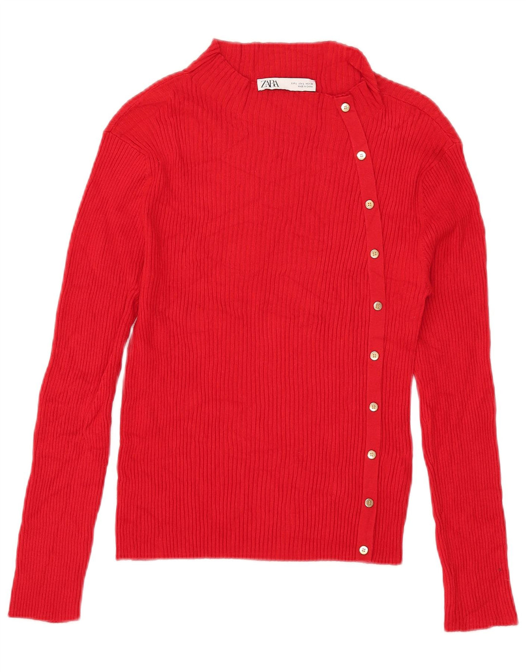 Zara Damen-Pullover mit Rollkragen, Gr. 14, Größe Rot, Viskose
