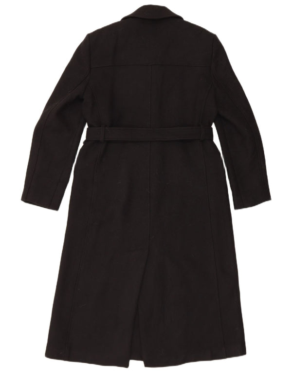 Zara Damen Mantel UK 14 Mittelschwarze Wolle