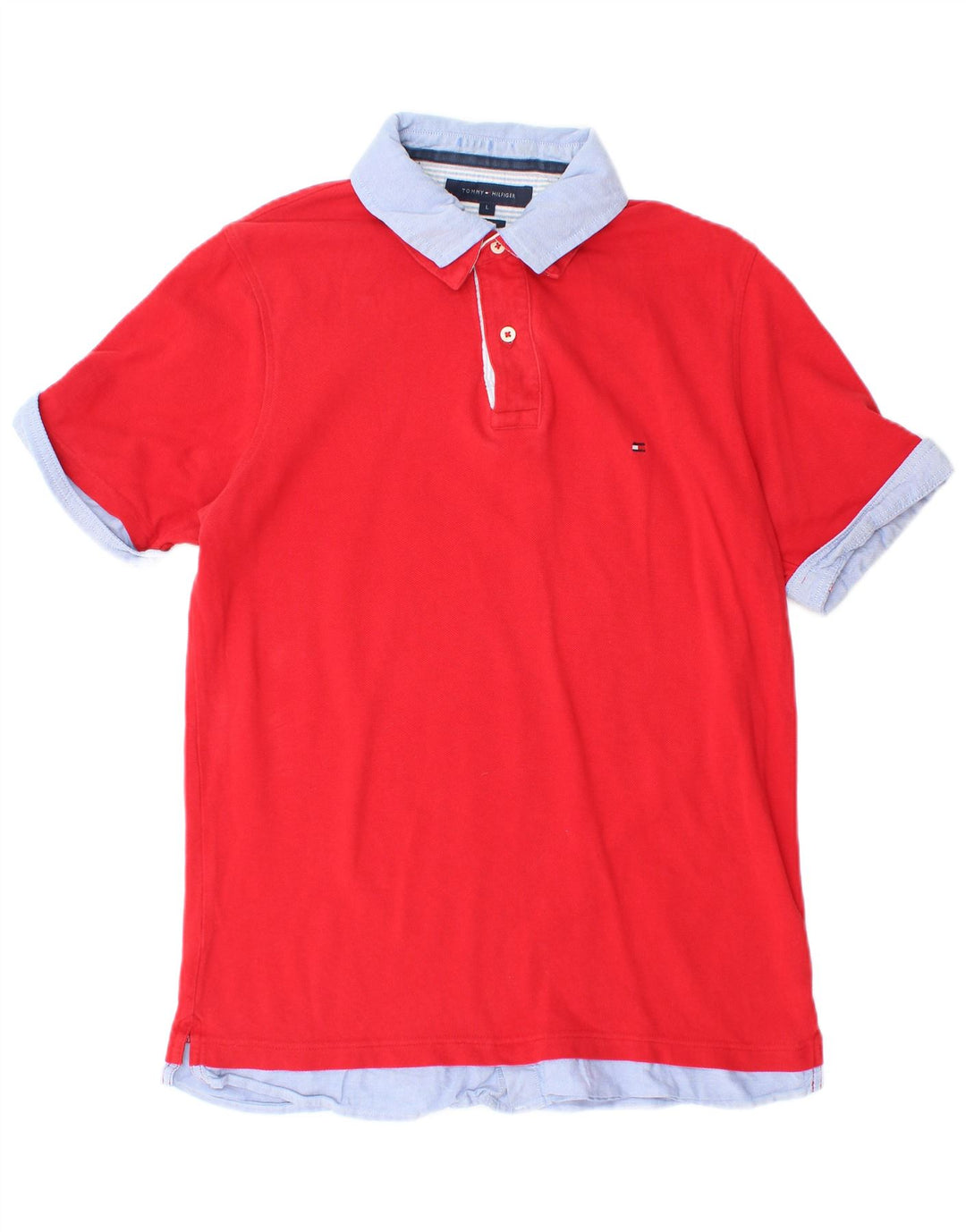 TOMMY HILFIGER Herren Slim Fit Poloshirt Große rote Baumwolle