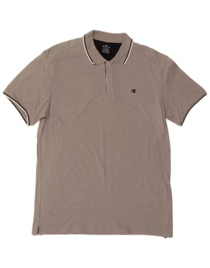 CHAMPION Herren Poloshirt XL Grau Baumwolle