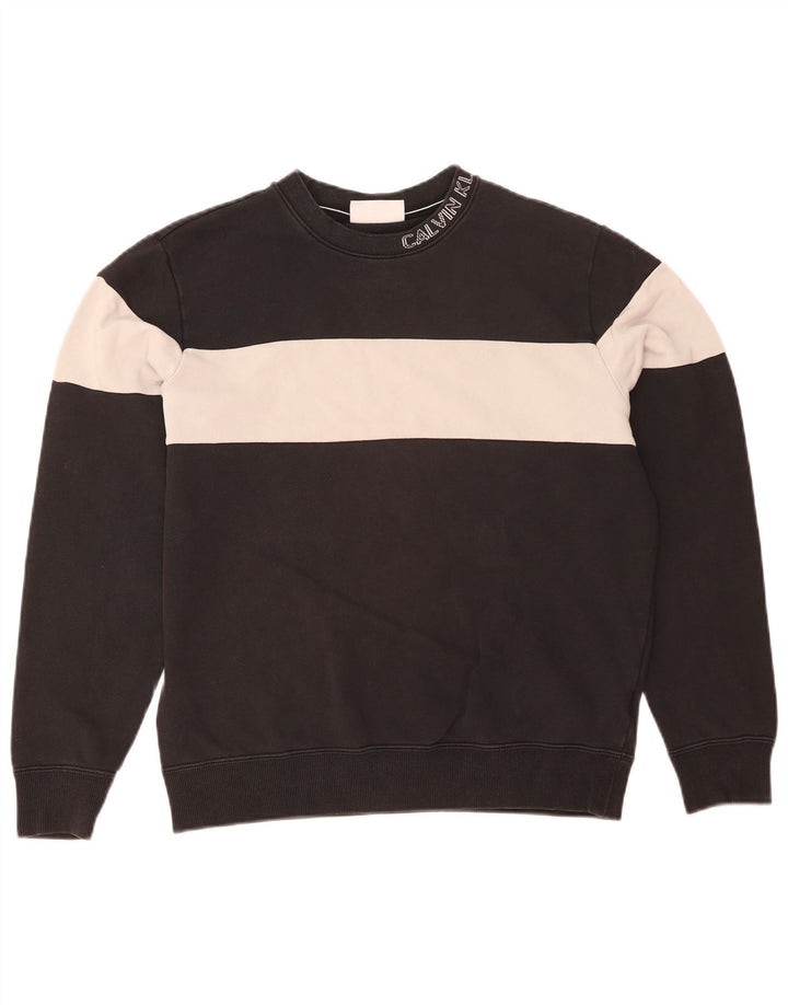 Calvin Klein Jeans Herren-Sweatshirt mit Grafik, Mittelschwarz, Farbblock
