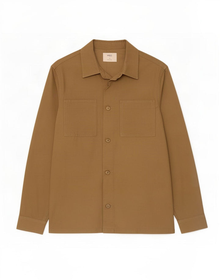 Marks & Spencer Herren-Utility-Jacke aus mittelbrauner Baumwolle