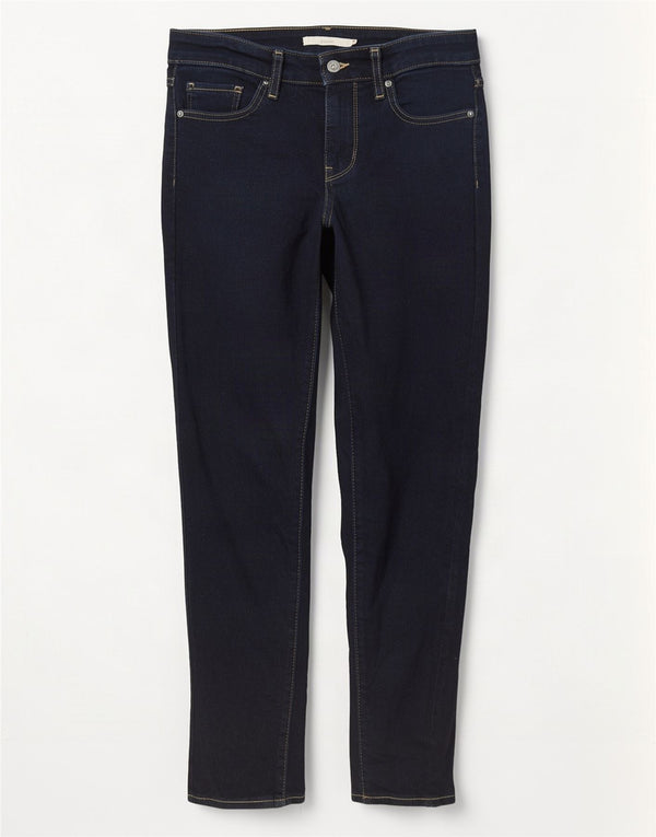 Levi's Damen 711 Skinny Jeans W28 L30 Marineblaue Baumwolle