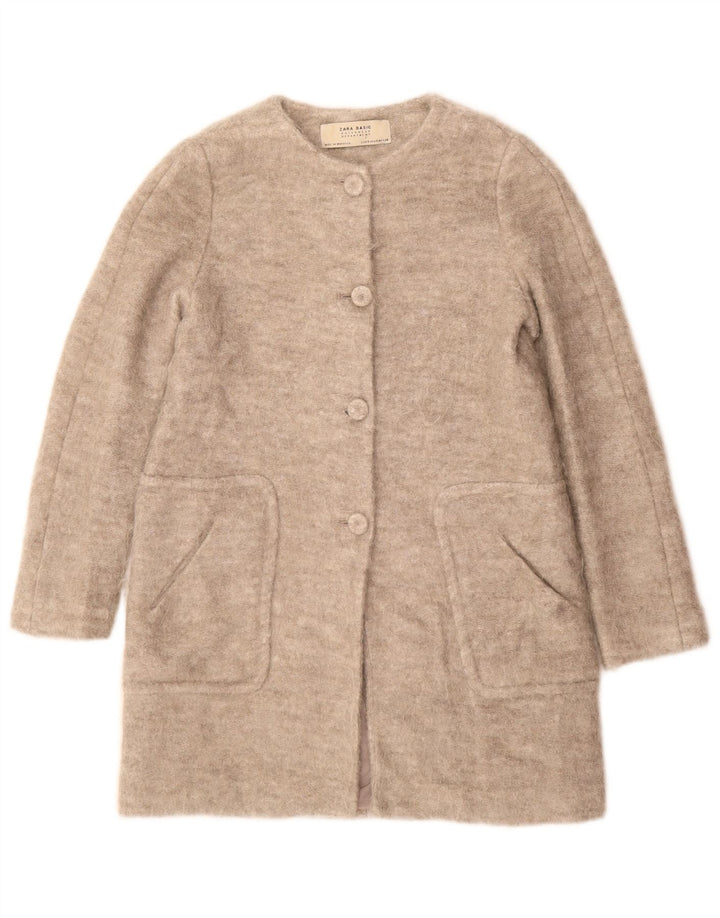 Zara Damen Mantel UK 10 Small Graue Viskose