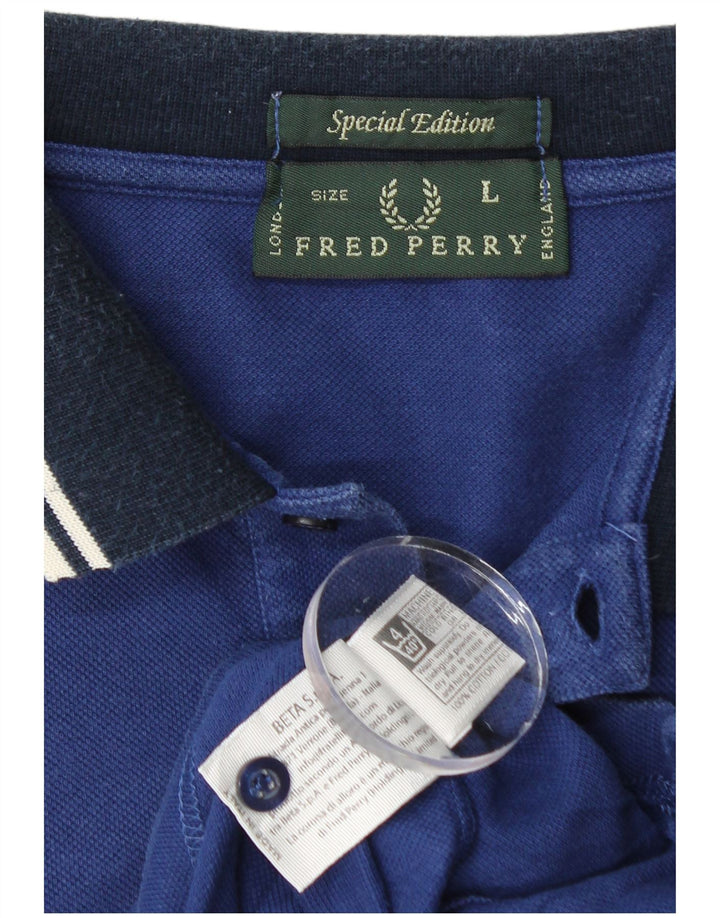 Fred Perry Herren Special Edition Poloshirt, große blaue Baumwolle