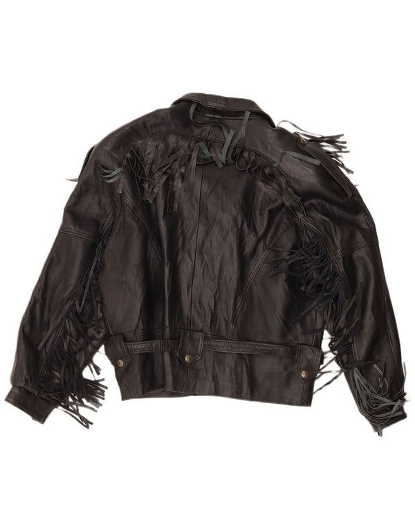 Vintage Herren Leder Bikerjacke UK 40 Large Schwarz