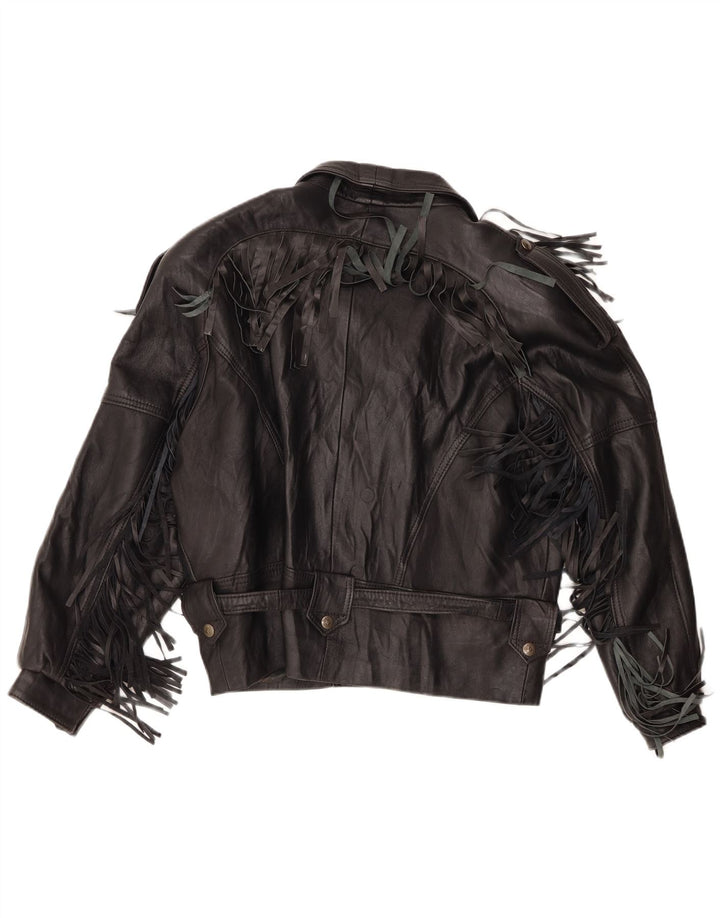 Vintage Herren Leder Bikerjacke UK 40 Large Schwarz