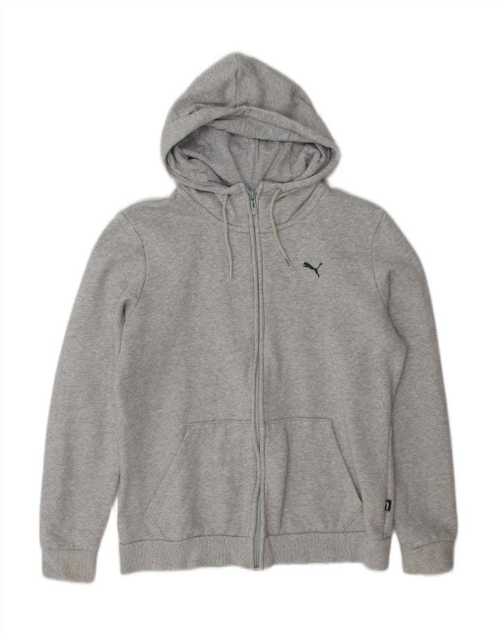 PUMA Womens Zip Hoodie Sweater UK 14 Medium Grey Cotton Vintage Puma and Second-Hand Puma from Messina Hembry 