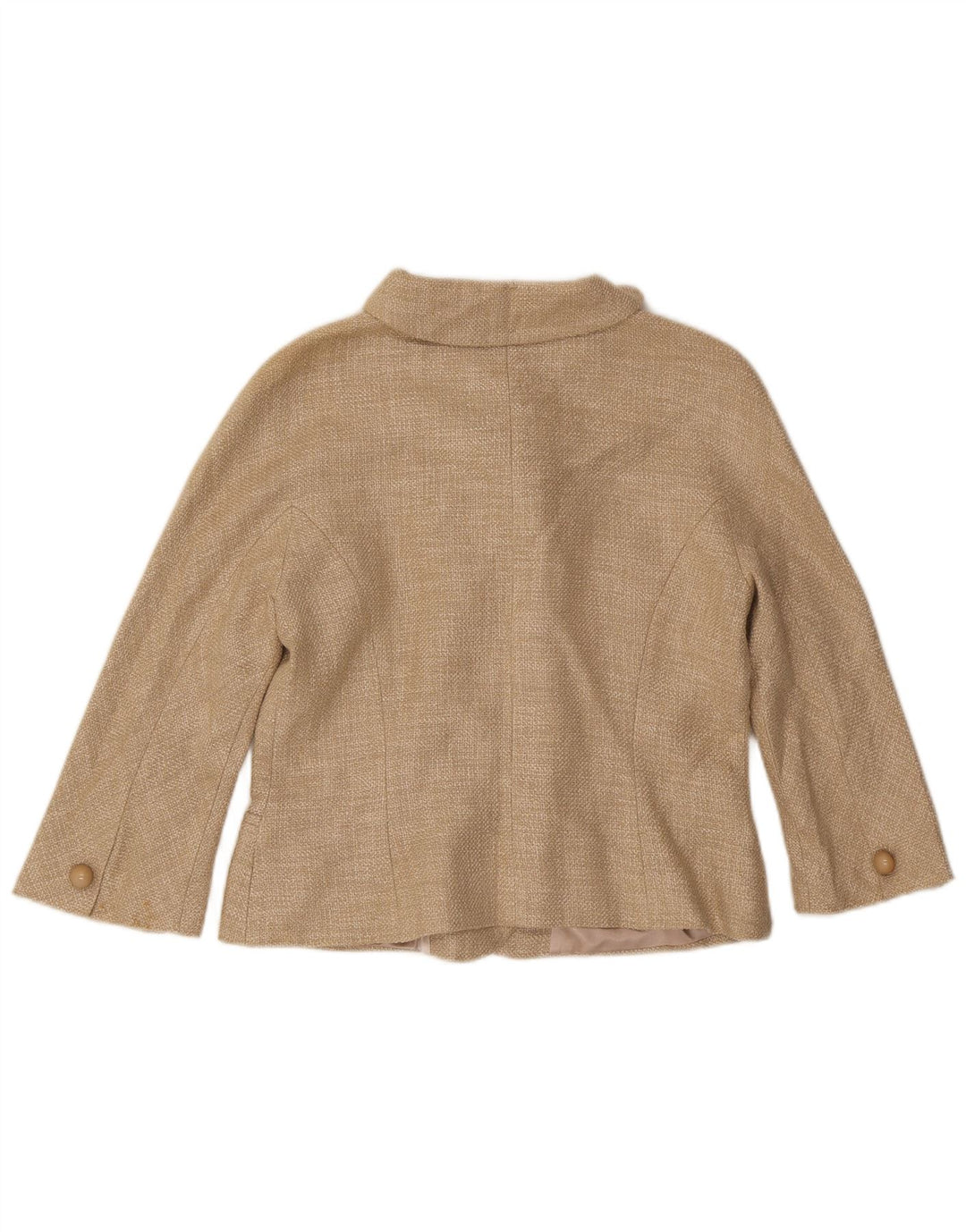 HOBBS Womens 3/4 Sleeve Double Breasted Blazer Jacket UK 14 Medium  Beige