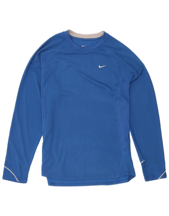 Nike Damen Dri Fit Top Langarm UK 20/22 XL Blau Polyester